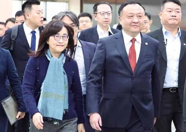 大陆访团抵达台湾，接机“统派”被当场拉走，蒋万安送上特殊礼物