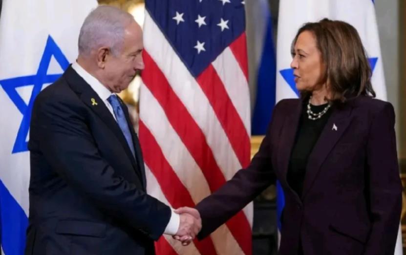 对于犹太的复国主义！
哈里斯表示拒绝！
哈里斯与以色列总理内塔尼亚胡的会面，一开