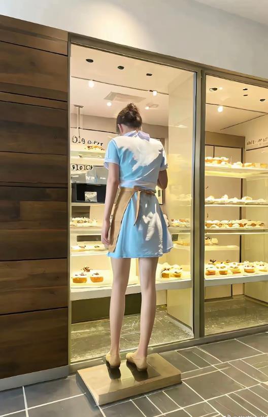 现在蛋糕店的制服是对标空姐吧！