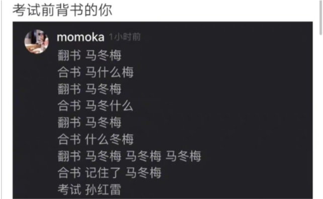考试前背书的你