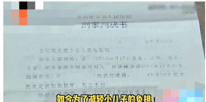 河北邯郸，一位大妈报警声称其大儿子将其玉米盗走，随后大儿子因盗窃罪被判刑6个月。