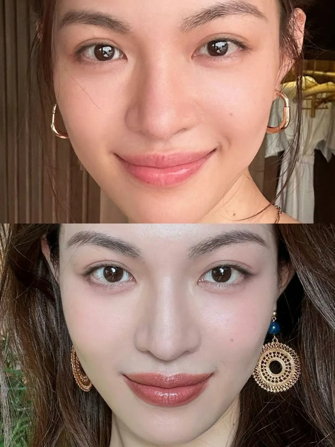 离谱！果然普通人和明星是有壁的
女明星化妆只是让脸上多了点色彩而已，和素颜都没啥