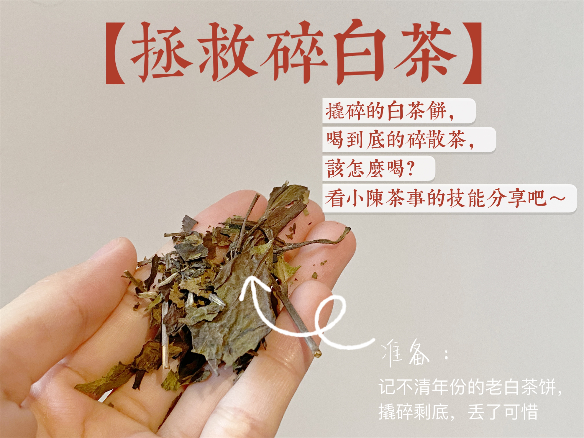 白茶饼撬出来很多碎末怎么办？