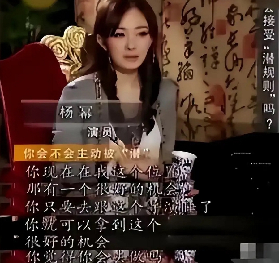 杨幂说：“我理解潜规则，我想引起别人的关注，观众想看到我的丑闻，导演想满足一己私