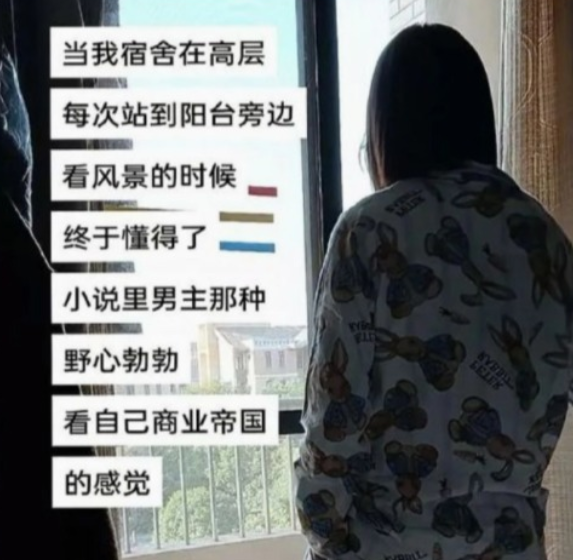 当我站在高层欣赏风景时