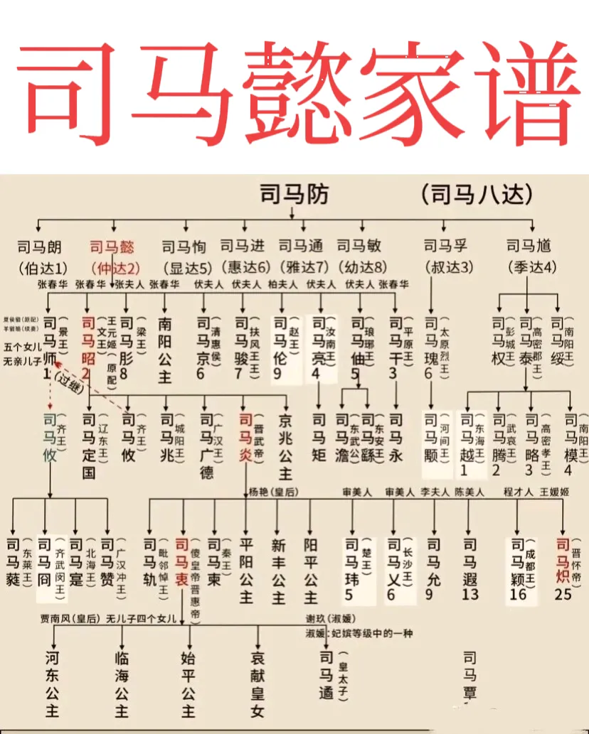 叔达：司马孚（老三）
仲达：司马懿（老二）
伯达：司马朗（老大）
如图所示，司马