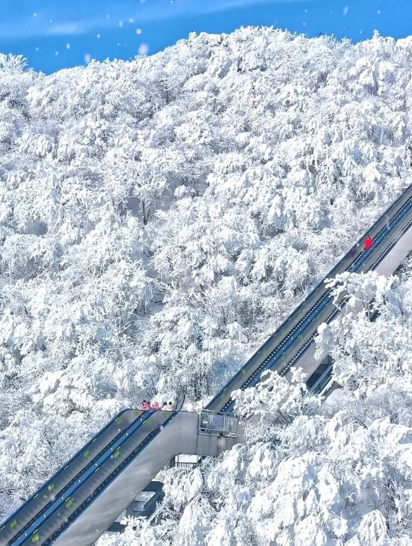 龙头山又下雪了，天花板级别的冰雪世界！