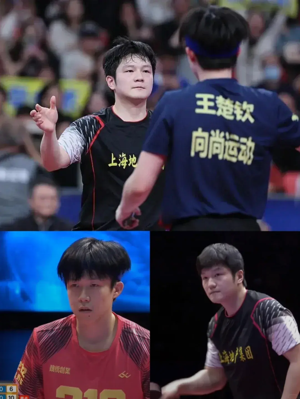 跨年夜王楚钦状3-1大胜樊振东，我发现了3个细节：

1、握手的时候特别有意思，