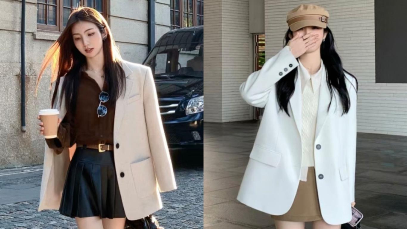 今春“西装+裙子”火了，时髦又高级的混搭方式，时髦女人都在穿