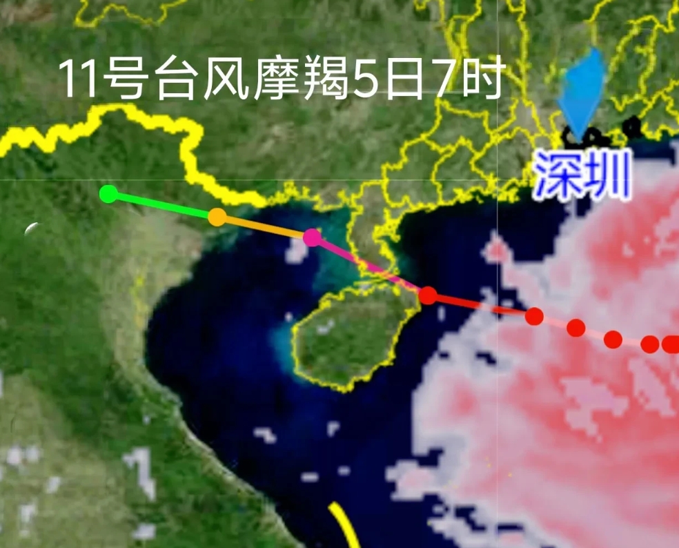 秋台风由于受冷空气南下的影响，低头向南偏西方向发展，气象台预计将于6日在海南万宁