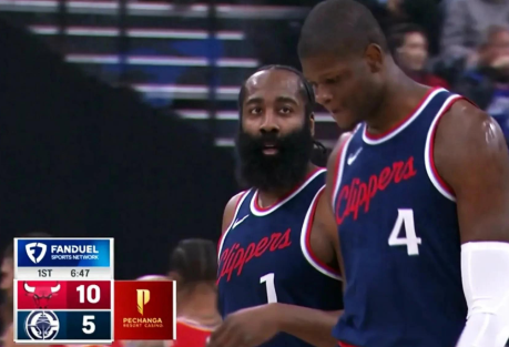 NBA快船队99-112不敌公牛队，哈登17分，鲍威尔27分，拉文35分