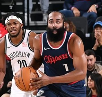 哈登21分11助攻，快船狂胜篮网59分，NBA常规赛，快船主场迎战篮网，这场比赛