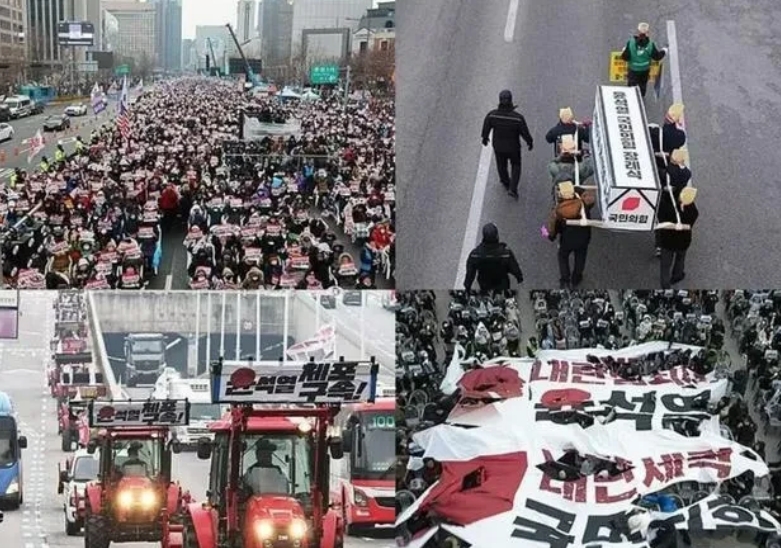 韩国首尔爆发30万人示威活动