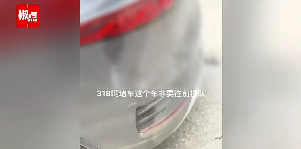 我怀孕7个月了，不怕你。近日，在川藏线318国道上，一辆SUV逆行后意图插队，结