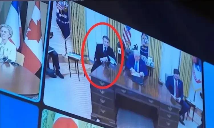 马克龙周一在白宫与特朗普参加七国集团峰会。万斯忙着网上购物，泽连斯基、冯德莱恩和