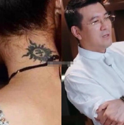 黄圣依脖子后面有杨子名字的纹身，这个纹身像杨子给她的烙印，不像平时常见的情侣纹身