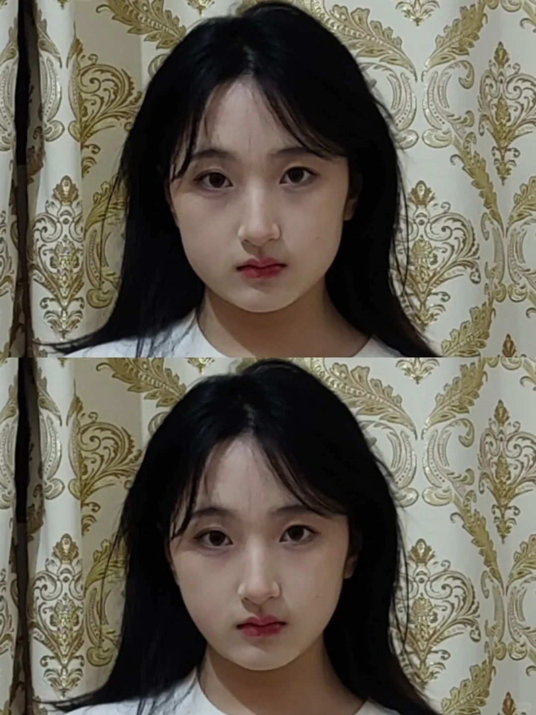 脸型的重要性！！！
哭了，一直不敢用后置拍照，晚上就用后置拍了一下
我下额骨头不