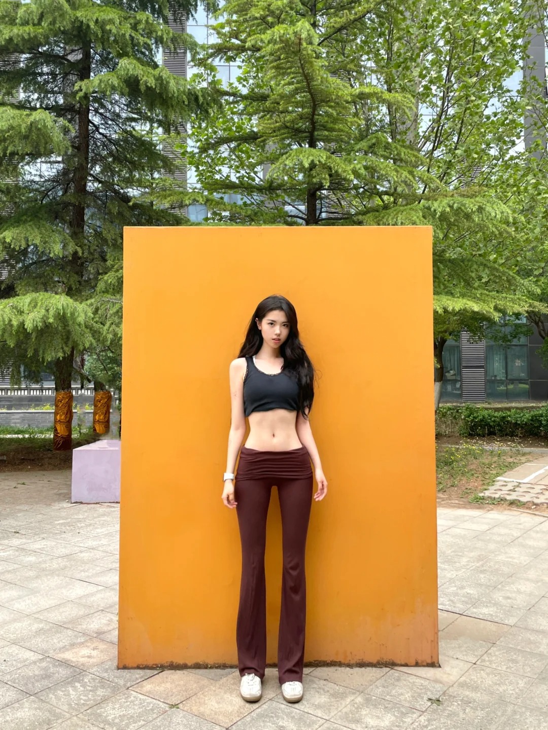 177cm 110斤穿什么
穿这套去健身啦 低腰裤真好穿