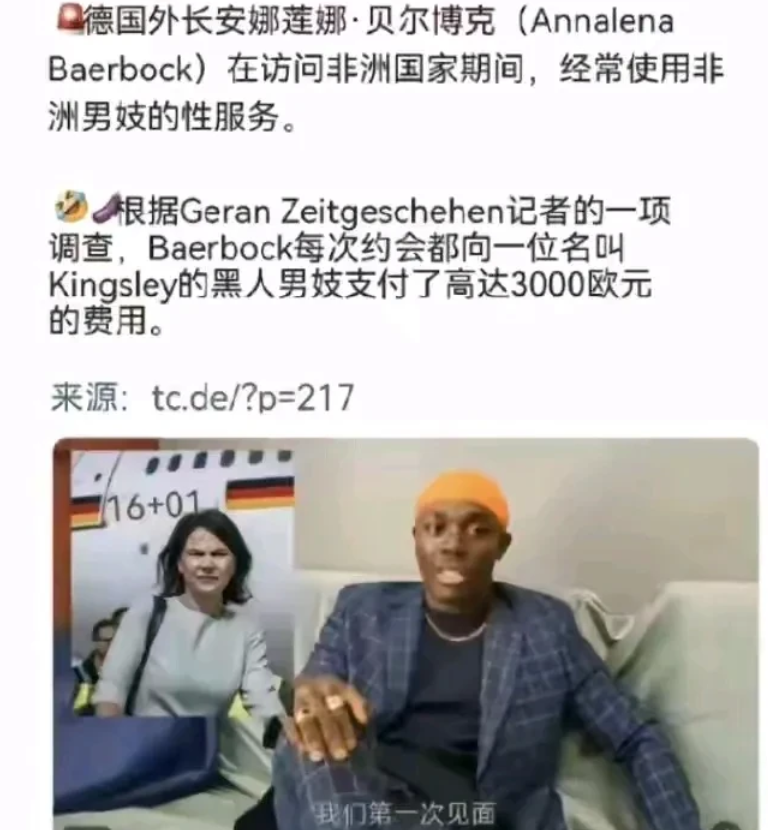 感人！德外长明明能够白嫖，可是她居然付费了，而且费用好不低。

德外长贝尔波克被
