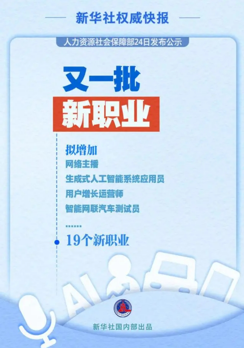 官方公示19个新职业:网络主播在列，你认可网络主播这个新职业吗？

[太开心]近
