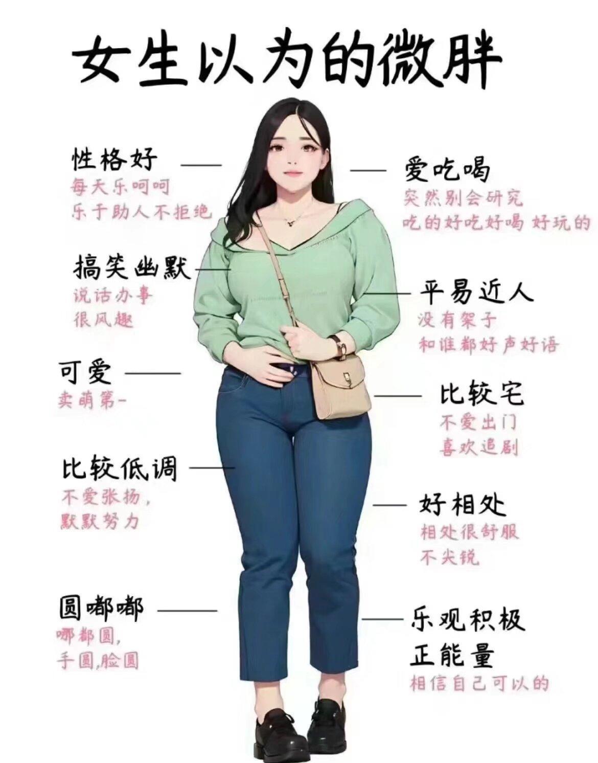 幽默趣闻：男生以为的微胖Vs女生以为的微胖！哈哈哈哈！