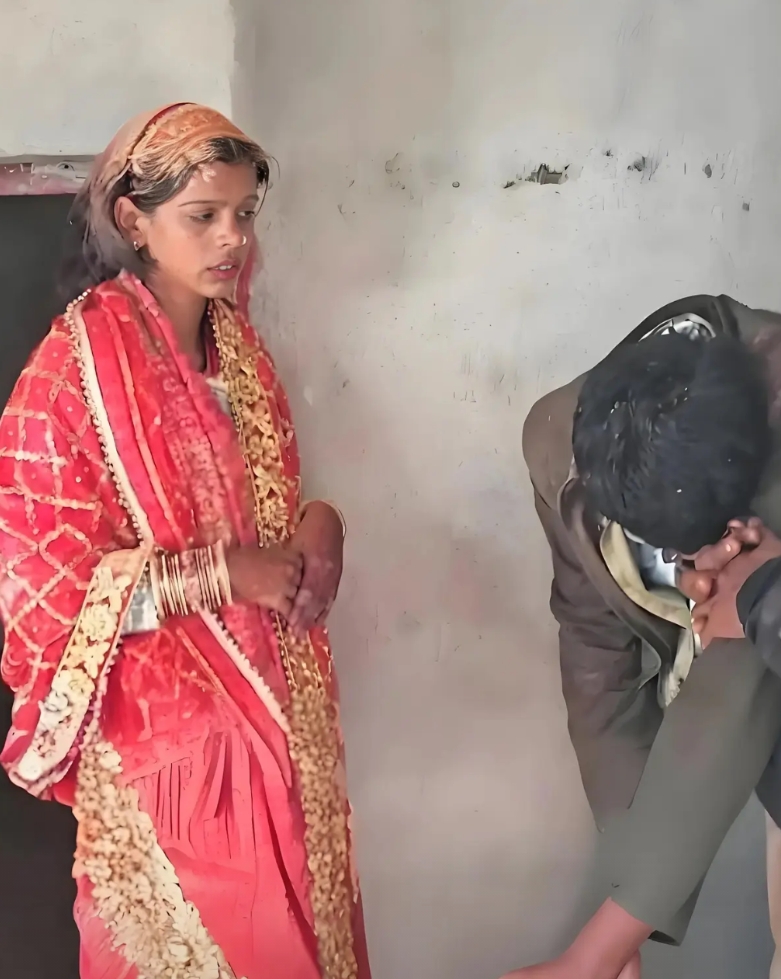 绑架男教师结婚的印度女子曝光，是一个染着褐黄色头发、年纪大概30岁左右的印度女子