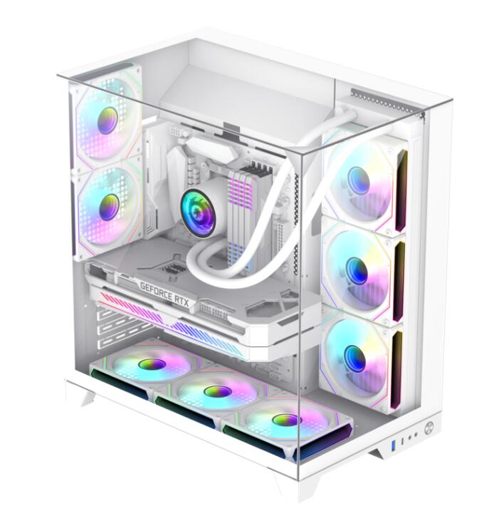 游戏帝国 GameMax 现已推出左 + 前 + 顶三面玻璃海景房机箱 Infi