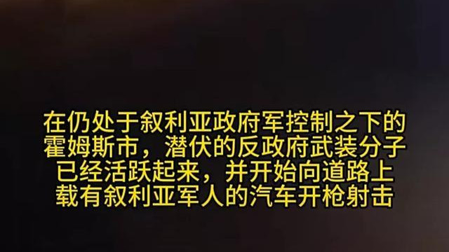 叙利亚自由军正在向！叙利亚第三大城市！霍姆斯派遣军事增援部队