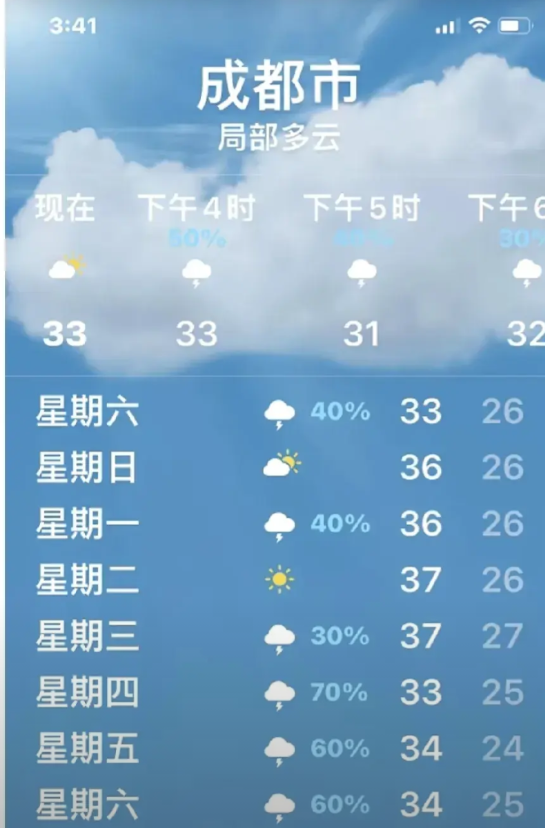 有网友嫌弃成都教育局高温天不停课，可我一看这温度，蒙了，啊这。

这和西安温度差