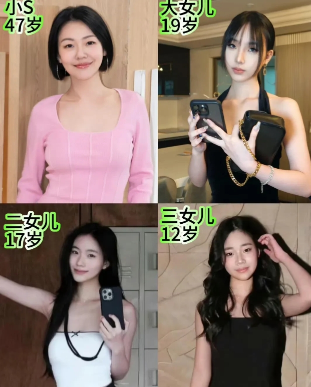不谈小S人品
她家的基因我是真的服
小S的颜值虽然说不上是大美女，但是三个女儿的