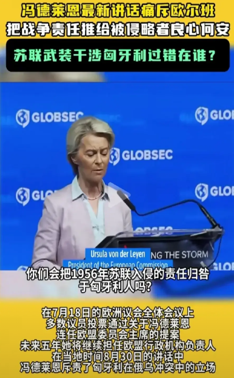 不可思议！冯德莱恩这样痛斥欧尔班？