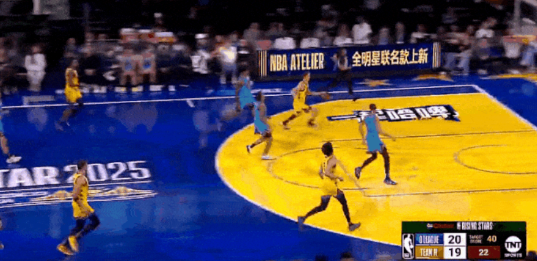 小伙真棒！布泽利斯今天打得真好！
在今天NBA全明星赛新秀挑战赛的林书豪队对阵里