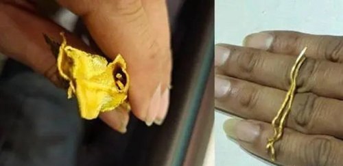 老凤祥金手镯这么“假”吗？河南卫辉，一男子花2万元买的厚壁中空手镯，剪开后居然发