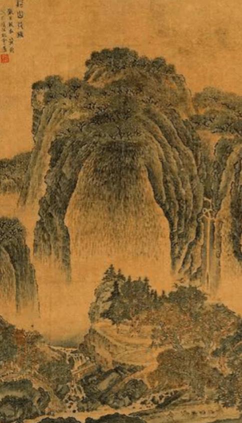 1958年，一位专家拿着放大镜，研究一幅2米高的古画。却发现画中树叶里有两个字闪