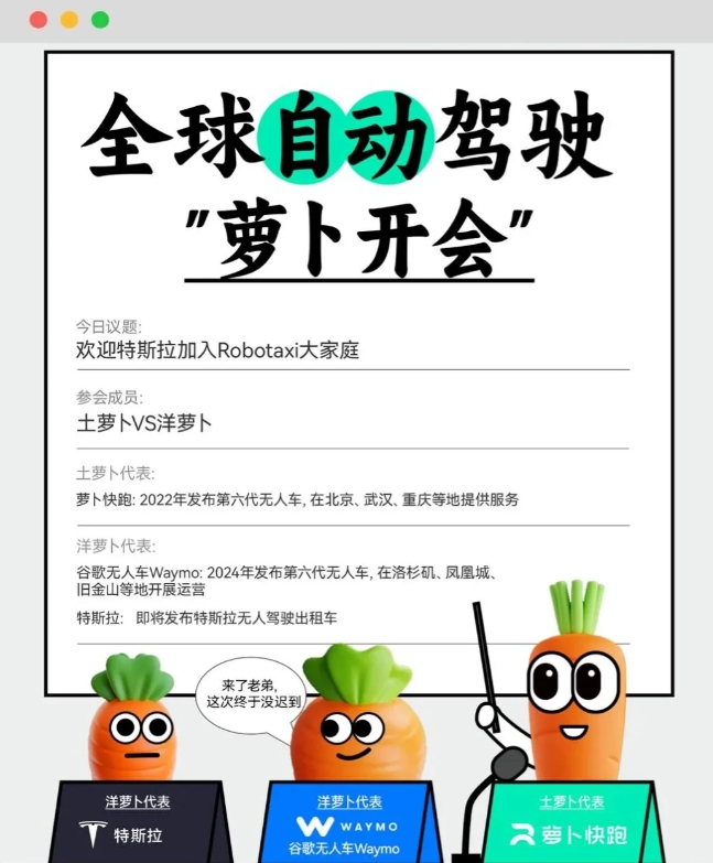 特斯拉Cybercab落地仍需两年，基金公司CEO：萝卜快跑两年前就落地了。10