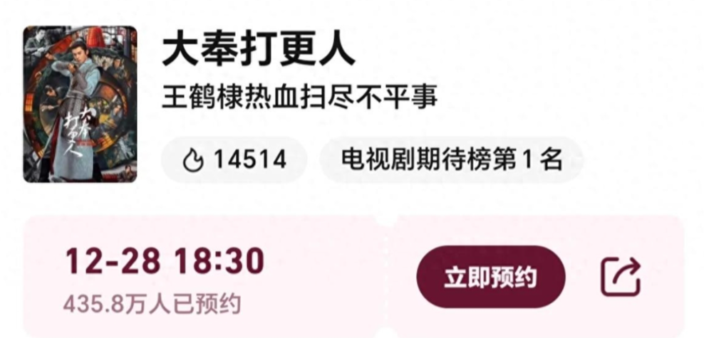 王鹤棣田曦薇《大奉打更人》官宣定档，热血来袭！