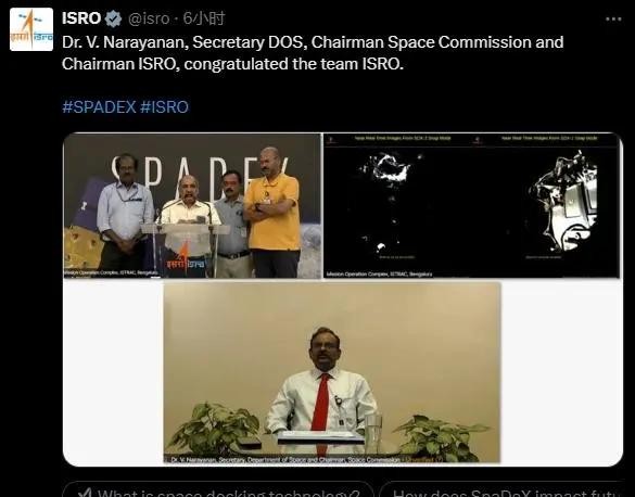 印度在太空探索领域又迈出了重要一步，成功实现了两颗卫星的太空对接。这一成就使印度