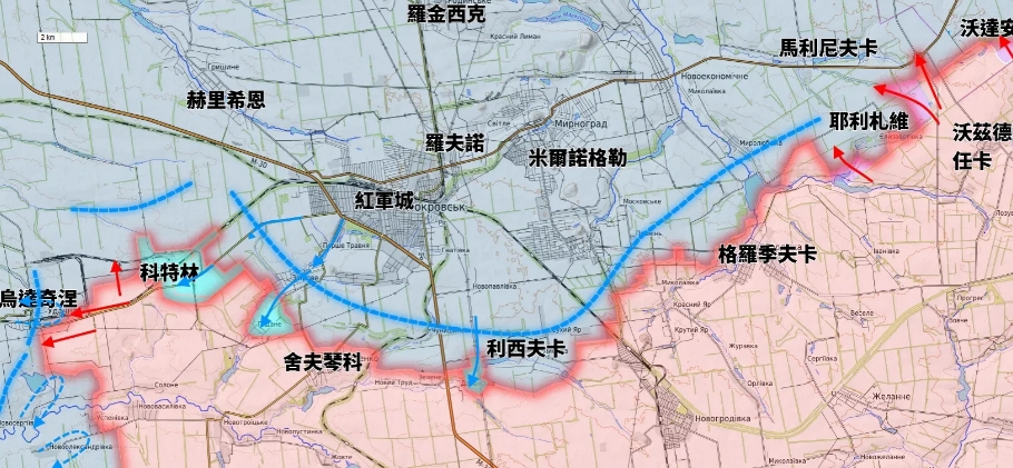 红军城战役态势
尽管慕尼黑安全会议在热闹中结束，俄军依然维持既定的节奏持续推进。