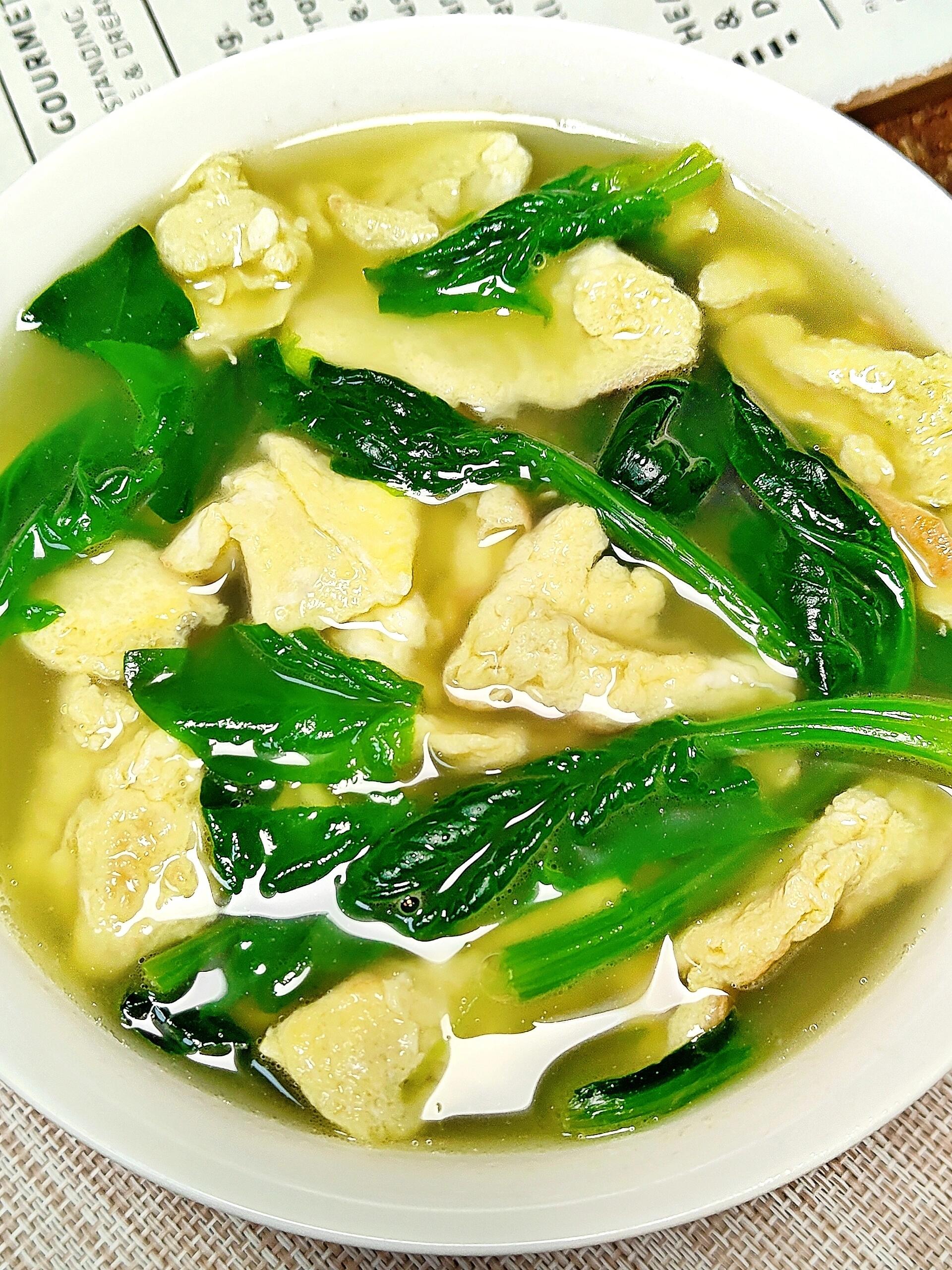 超鲜美的菠菜鸡蛋汤，好吃又解腻‼️

今天分享巨简单的菠菜鸡蛋汤，低脂低卡、汤鲜