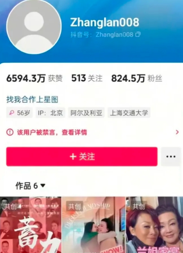 张兰和汪小菲，两人的账号都被无限期封禁了。理由是：利用大S去世恶意炒作营销。
这