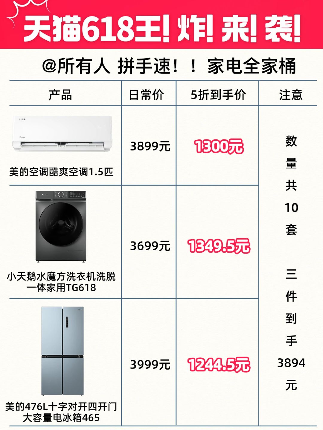 618不到4千💰搞定新家3件刚需