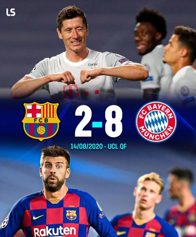 巴萨耻辱夜已过四年！4年前巴萨那场2比8的惨案震惊到了足坛每一个人，欧冠1/4决