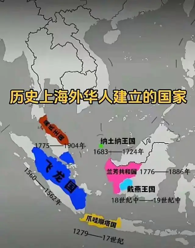 历史上海外华人建立的国家。
