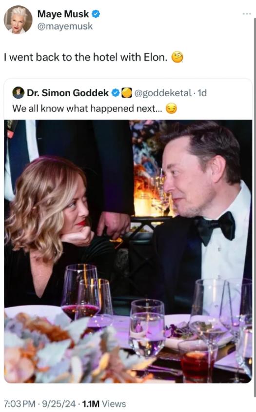 梅耶·马斯克再次站台马斯克，只是这次不是“道歉”，而是为了证明会议结束后，马斯克