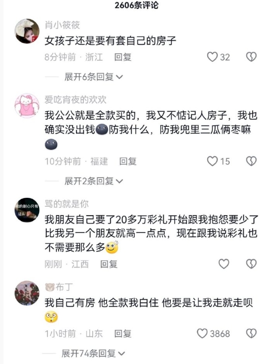 “当朋友得知你男朋友全款买房” ​​​