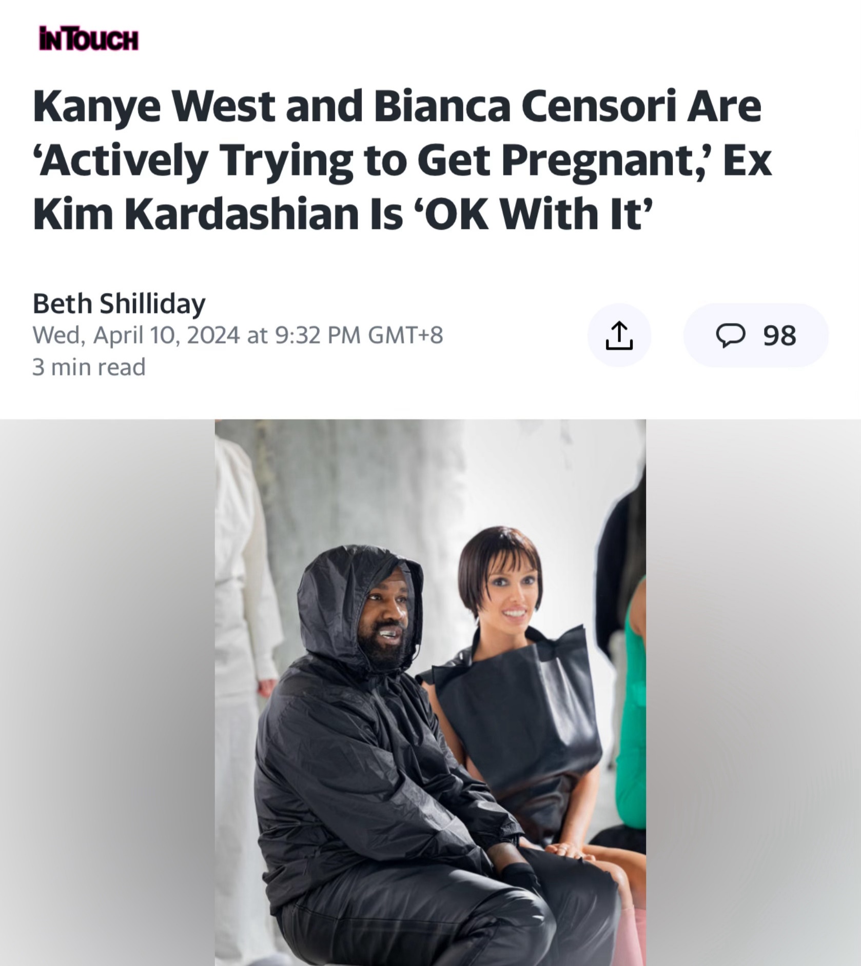 侃爷与妻子比安卡因着装问题引发争议，尽管面临非议和施压，比安卡仍坚持大胆暴露的着