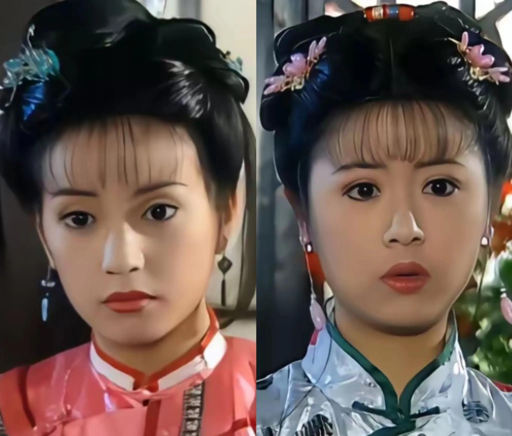 看第一部还珠，小燕子和紫薇对比一下发型