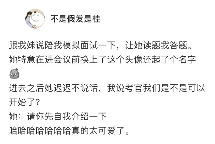 当让妹妹陪我模拟面试场面