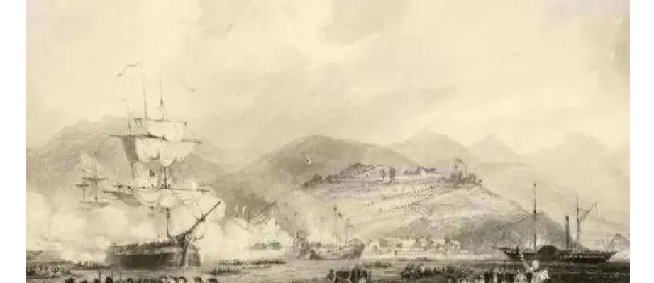 1840年，英军舰队直逼定海，蛮横索要城池，被知县姚怀祥、总兵张朝发严词拒绝，一