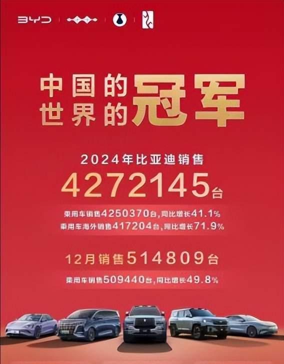 比亚迪 2024 年全球销量三冠王，彰显新能源汽车领军实力
2025 年刚拉开帷